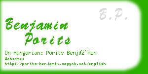 benjamin porits business card